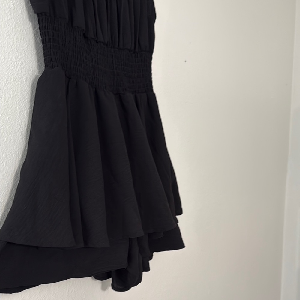 Black Ruffled Romper - Picture 2 of 3